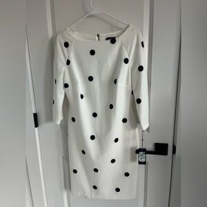 Tommy Hilfiger White Dress with Black Polka Dots